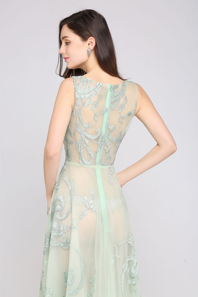 Robes de bal vertes sexy longues jusqu'au sol