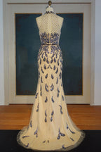 Robes de bal sirène longues à dos nu et à sequins