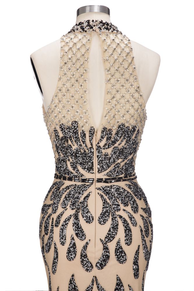 Robes de bal sirène longues à dos nu et à sequins