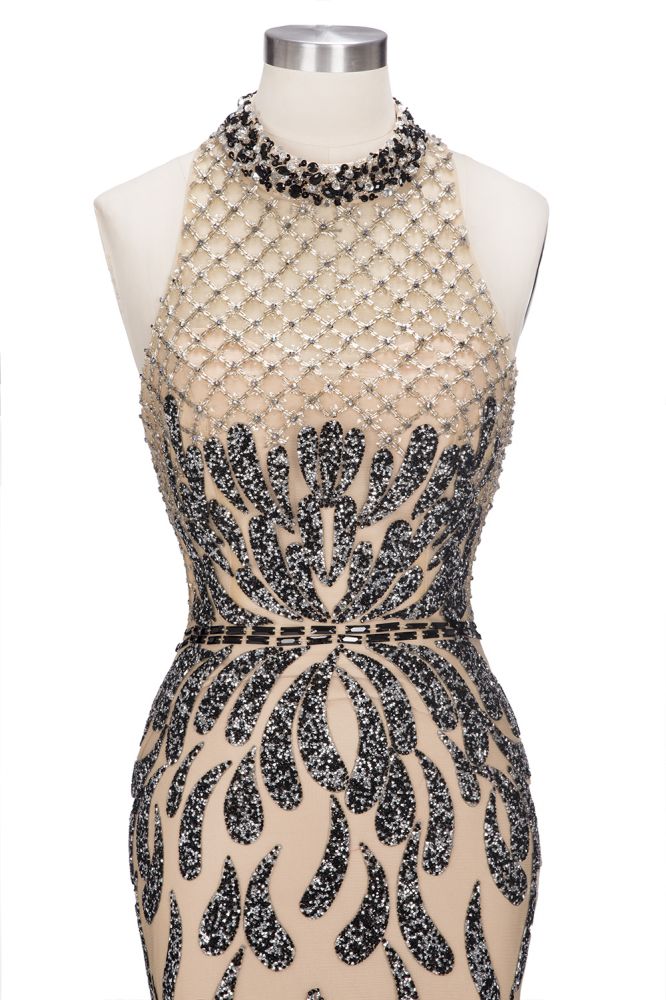 Robes de bal sirène longues à dos nu et à sequins