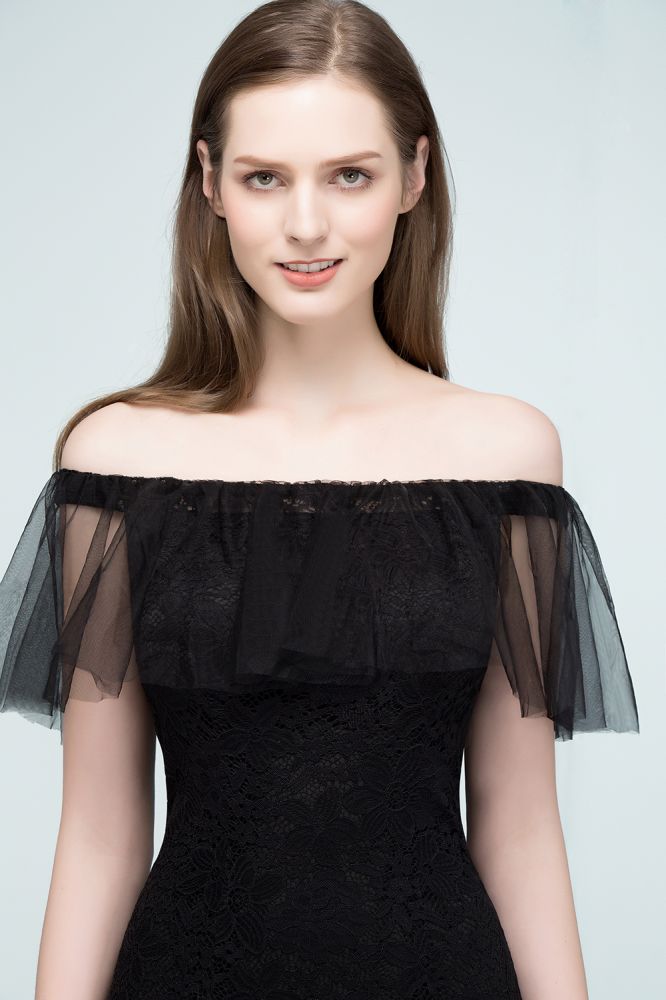 Robes de bal sirène en dentelle et tulle, longues jusqu'au sol, épaules dénudées