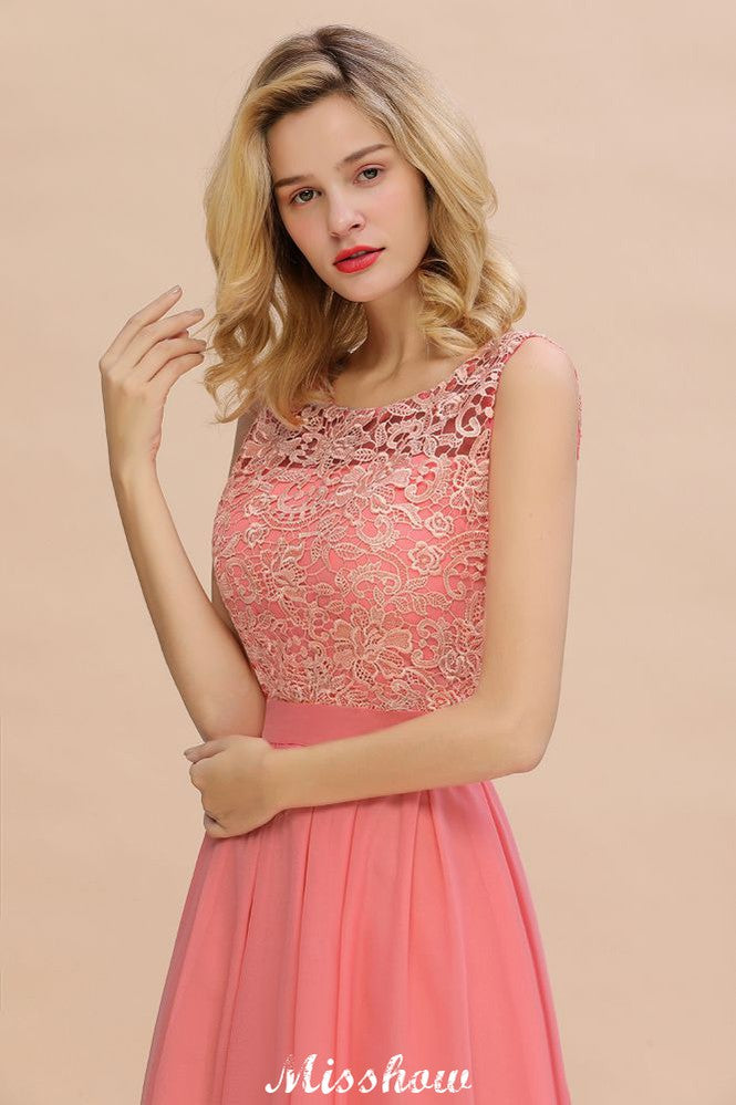 Robe de mariée simple en dentelle florale, coupe trapèze, sans manches, robe de demoiselle d'honneur maxi