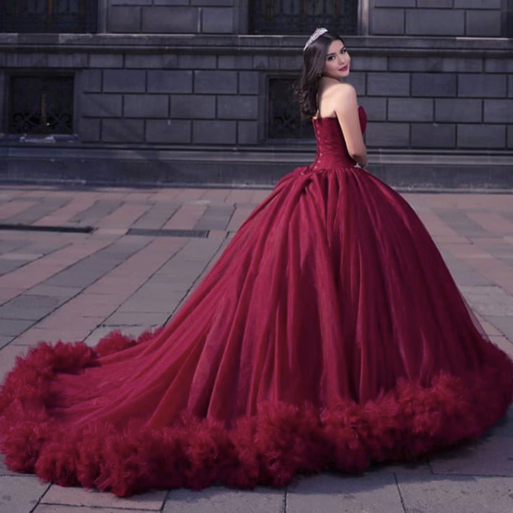 Vestidos de graduación color burdeos, vestidos de graduación plisados, vestidos de graduación de gala S23339