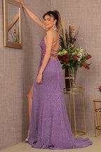 Prom Long Spaghetti Strap Sequins Formal Dress