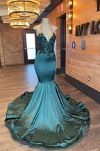 Robe de bal sirène Glamorou à col en V sans manches et dos nu avec perles
