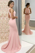 Glamorous Halter Sleeveless Prom Dresses Popular Mermaid Chic Evening Dresses