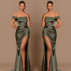 Glamorous Off-the-Shoulder Prom Dresses Mermaid Long With Split