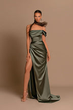 Glamorous Off-the-Shoulder Prom Dresses Mermaid Long With Split
