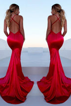 Glamorous Red Halter Chic Lace Up Prom Dresses Sleeveless Ruffles Chic Mermaid Split Evening Dresses