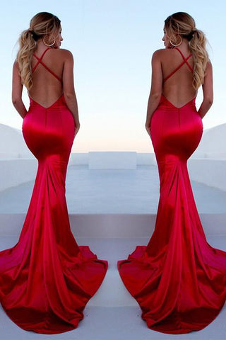 Glamorous Red Halter Chic Lace Up Prom Dresses Sleeveless Ruffles Chic Mermaid Split Evening Dresses