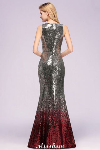 Vestidos de dama de honor de sirena, glamorosos, sin mangas y sexis, con lentejuelas.