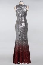 Robes de demoiselle d'honneur sirène glamour sans manches à sequins, sexy et glamour