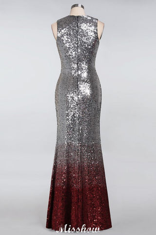 Vestidos de dama de honor de sirena, glamorosos, sin mangas y sexis, con lentejuelas.