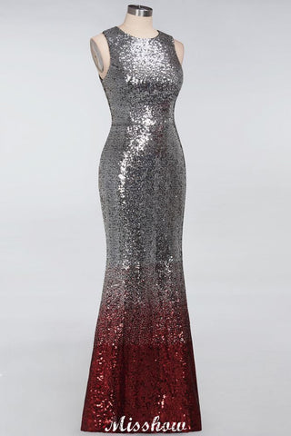 Vestidos de dama de honor de sirena, glamorosos, sin mangas y sexis, con lentejuelas.