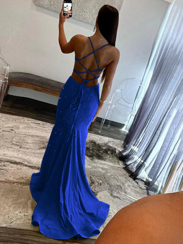 Blint | Vestidos largos de fiesta de sirena con lentejuelas amarillas y escote en V