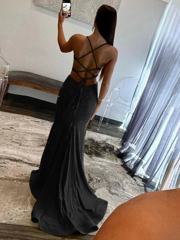 Blint | Vestidos largos de fiesta de sirena con lentejuelas amarillas y escote en V