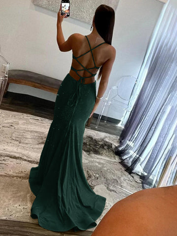 Blint | Vestidos largos de fiesta de sirena con lentejuelas amarillas y escote en V