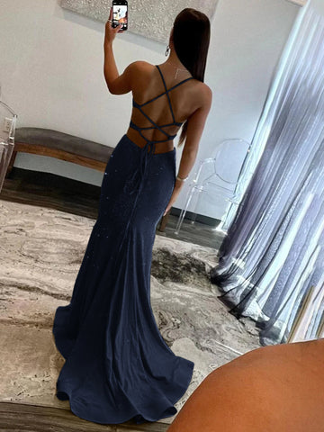 Blint | Vestidos largos de fiesta de sirena con lentejuelas amarillas y escote en V