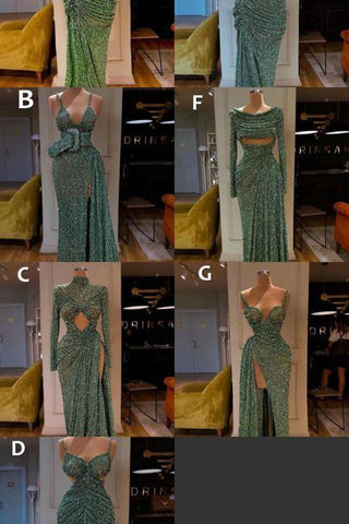 Glitter Off-the-Shoulder Slim Mermaid Formal DressesSleeveless Mermaid Evening Gowns