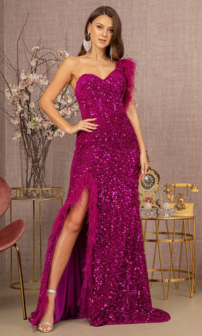 Robe de bal à sequins à une manche