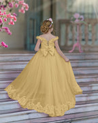 Vestido de gala/princesa rosa con cola de encaje para cumpleaños 