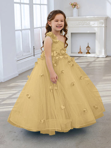 Vestido de princesa/vestido de tul hasta el suelo para niña de las flores 