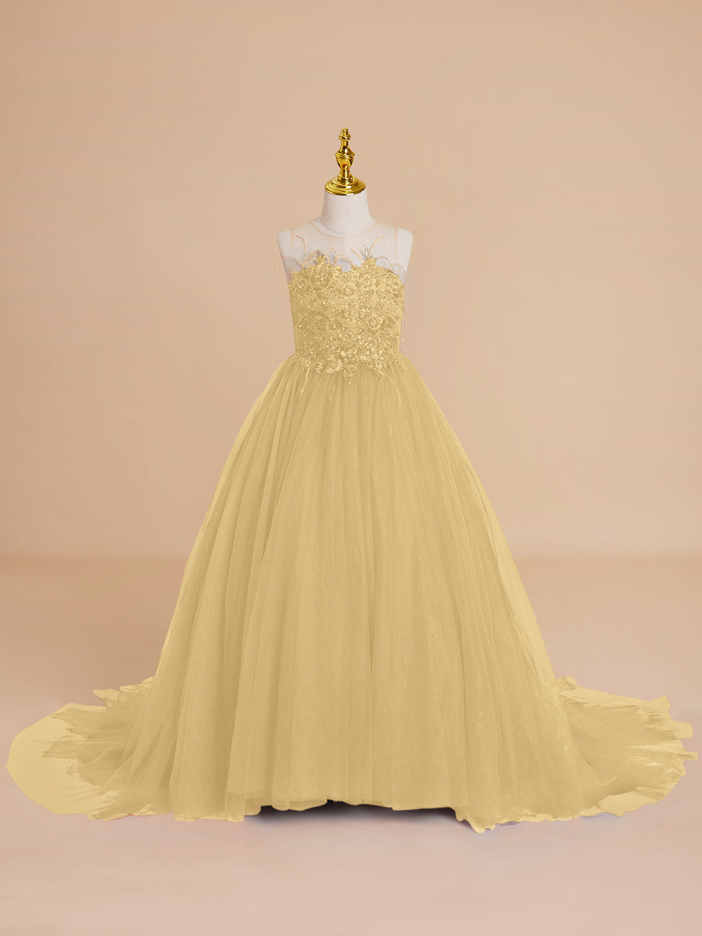 Vestido de princesa/vestido de princesa con cola de tul para niña de las flores 