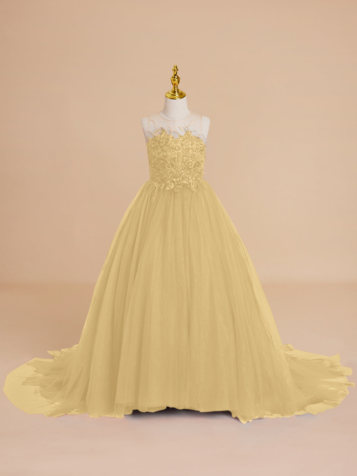 Vestido de princesa/vestido de princesa con cola de tul para niña de las flores 