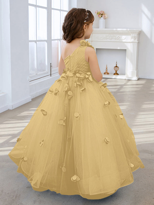 Vestido de princesa/vestido de tul hasta el suelo para niña de las flores 