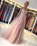 Magnifique robe de bal longue dos nu en tulle et dentelle, coupe trapèze