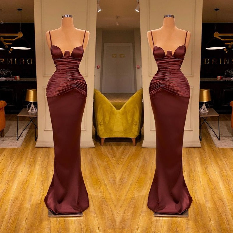 Magnifiques robes de bal sirène, robes de soirée longues à bretelles spaghetti