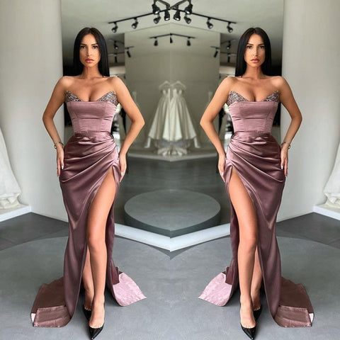 Gorgeous Mermaid Long Prom Dress With Split Sequins