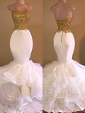 Magnifiques robes de bal sirène à fines bretelles, sans manches, en organza orné d'appliqués et longues jusqu'au sol