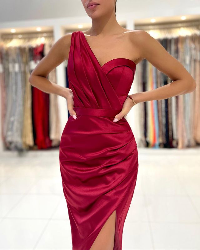 Gorgeous Short Prom Dress On Sale Split One Shoulder