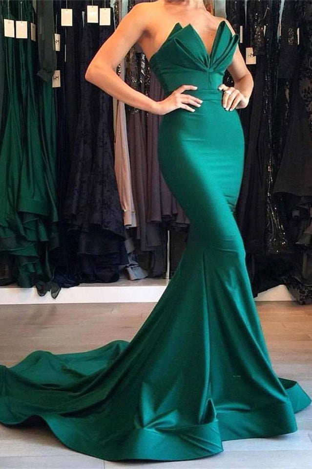 Robe de soirée sirène verte, robe de fête longue 