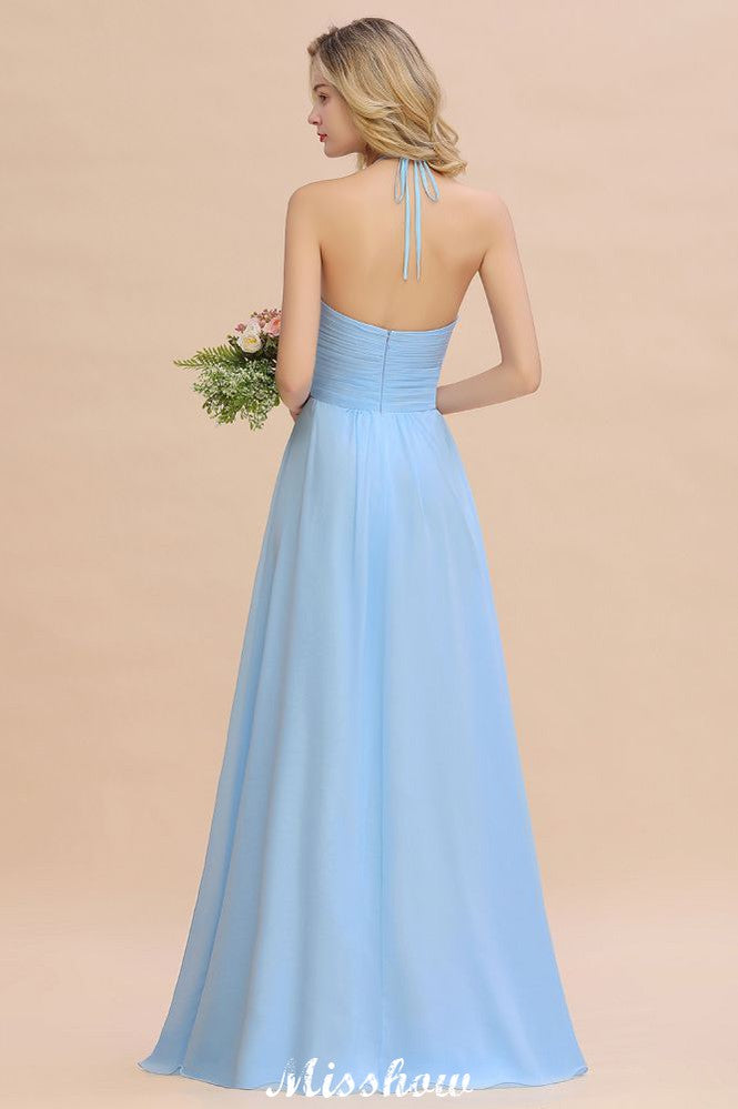 Robe de demoiselle d'honneur dos nu à bretelles, robe de plage en mousseline pour mariage champêtre.