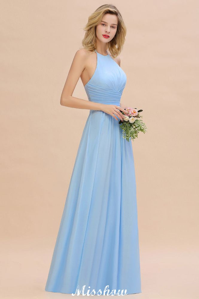 Robe de demoiselle d'honneur dos nu à bretelles, robe de plage en mousseline pour mariage champêtre.