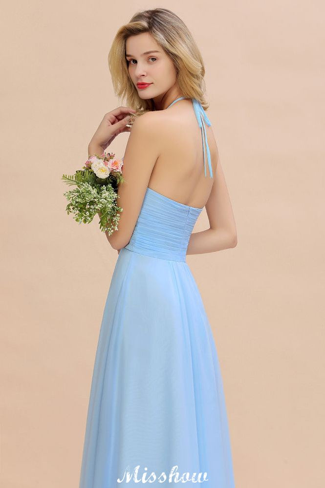 Robe de demoiselle d'honneur dos nu à bretelles, robe de plage en mousseline pour mariage champêtre.