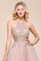 Robe de bal courte à paillettes, dos nu, dentelle florale, coupe trapèze, longueur genou