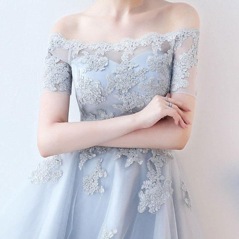 High Low Homecoming Dress Off-the-shoulder Tulle Short Prom Dress PD355