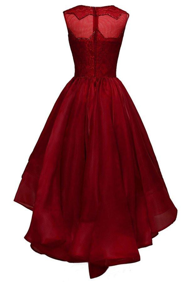 Vestidos de fiesta de organza con cuentas y corte asimétrico PG303