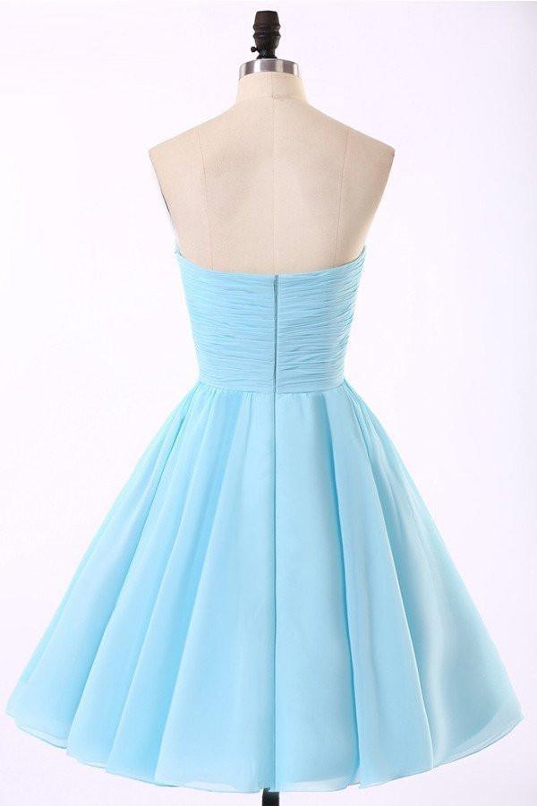 Vestidos de fiesta de gasa azul claro de alta calidad PG022