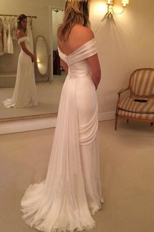 Robe de mariée longue bustier à manches dénudées de haute qualité WD016