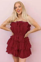 Hailey | Robe courte bustier trapèze pour le bal de promo