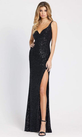 Robe de bal longue sans manches à sequins fendue jusqu'à la cuisse