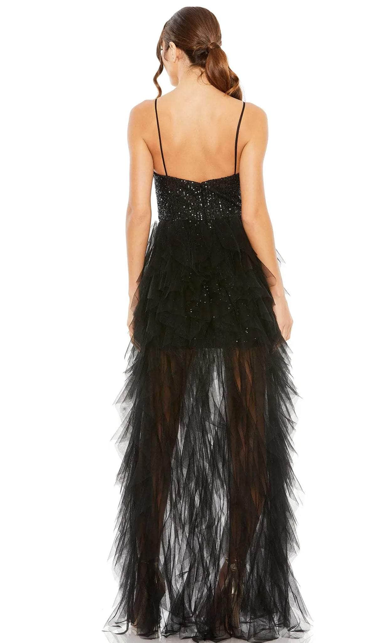 Robe de soirée sans manches ornée de sequins