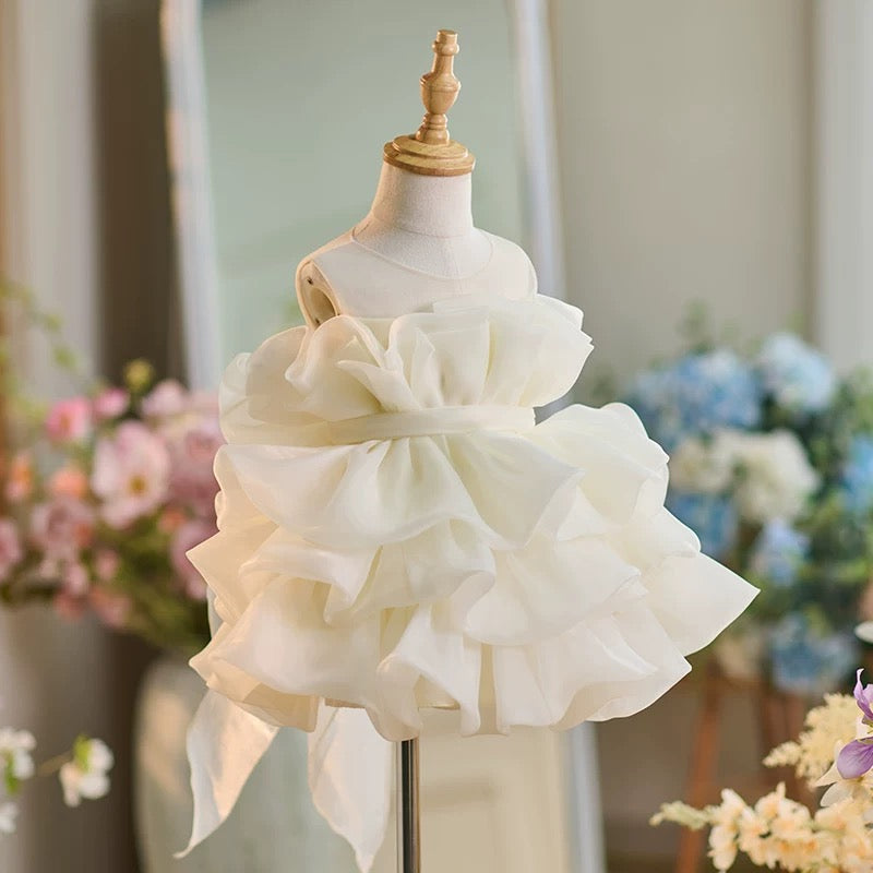 Vestido de tul hasta la rodilla para bebé niña en su primer cumpleaños 