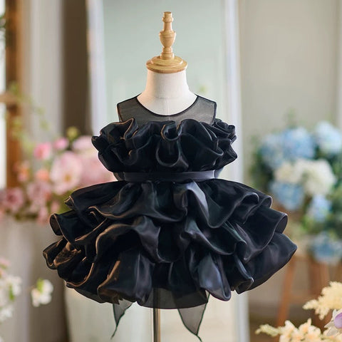 Robe de bébé fille en tulle arrivant aux genoux pour son premier anniversaire 