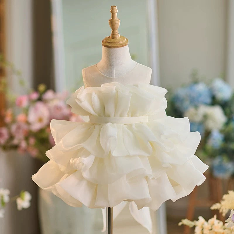 Vestido de tul hasta la rodilla para bebé niña en su primer cumpleaños 