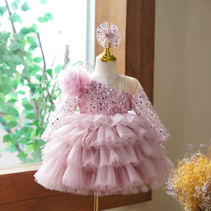 Vestido de tul con lentejuelas hasta la rodilla para bebé niña 